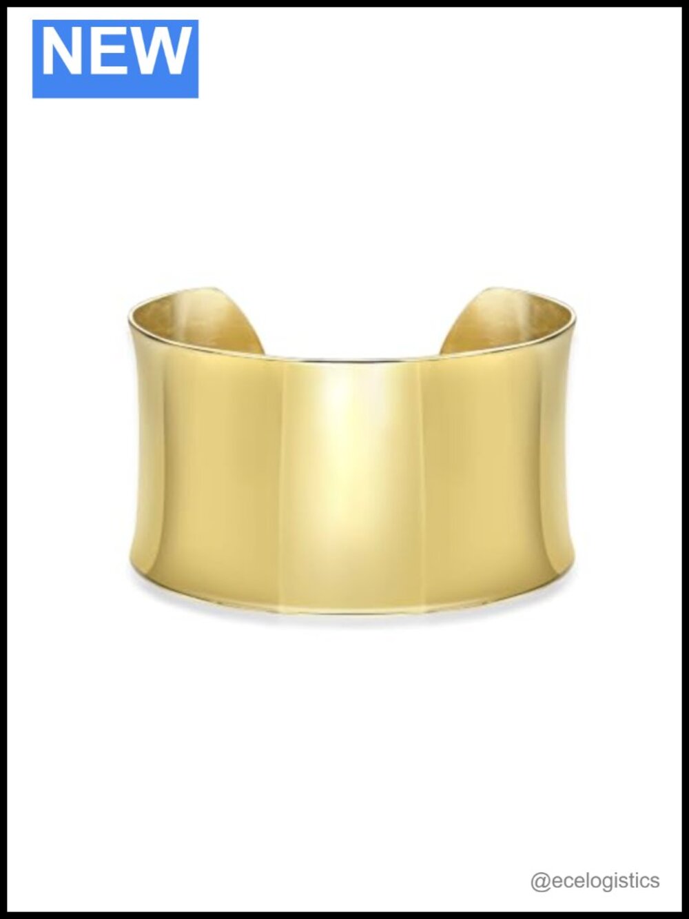 Wide Open Cuff Bangle Bracelet Stainless Steel Ion Plated
